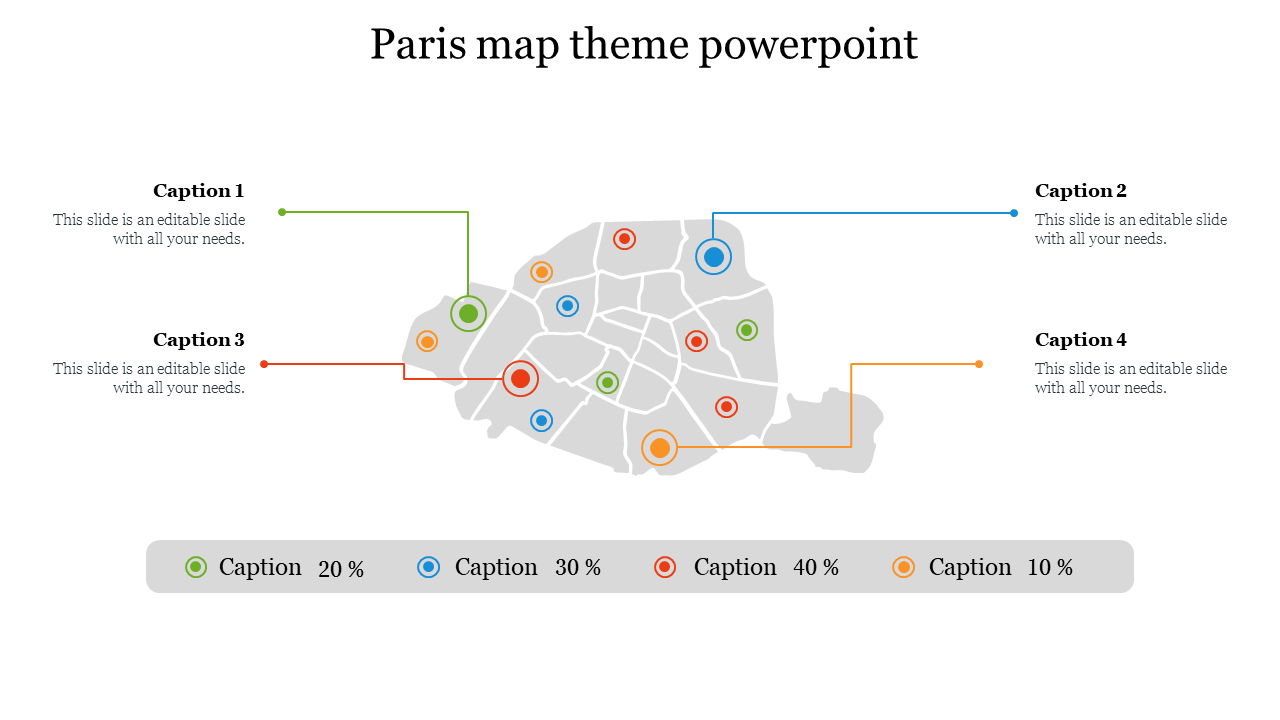 Best Paris Map Theme PowerPoint Presentation Slide 